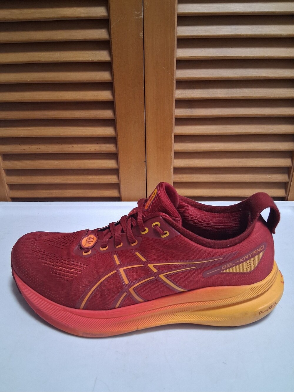 ASICS Men's Gel-Kayano 31 Running Shoe Cranberry/Habanero Size: 9.5 Wide